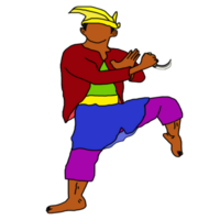 icon stand Malay combating style with one leg png