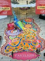 BUKIT BINTANG, MALAYSIA November 1, 2018 the Kolam or rice art for Hindu festival of  Deepavali at Pavilion Mall. Is one of the largest and grandest this year. photo