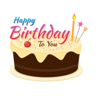 gelukkig verjaardag naar u icoon met taart groet kaart sticker png