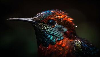 vibrante plumas adornar el pavo real hermosa cola generado por ai foto
