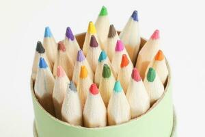 Colorful wooden color pencil photo