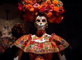 Colorful ceremony honors ancestors at Day of the Dead generated by AI photo