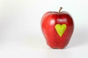 Apple heart red green photo