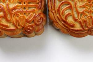 Chinese baked decorated mooncake photo