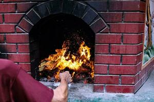 Flame Burning of offering money photo