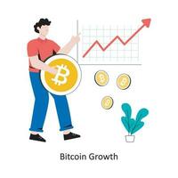 Bitcoin Growth flat style design vector illustration. stock illustration