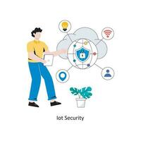IOT Security Flat Style Design Vector illustration. Stock illustration