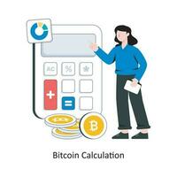 Bitcoin Calculation flat style design vector illustration. stock illustration