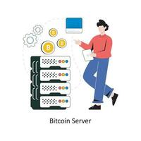 Bitcoin Server flat style design vector illustration. stock illustration