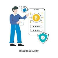 Bitcoin Security flat style design vector illustration. stock illustration