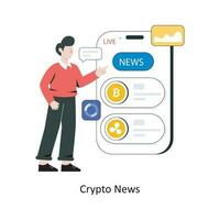 Crypto News flat style design vector illustration. stock illustration