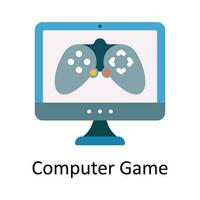 Computer Game Vector  Flat Icon Design illustration. Sports and games  Symbol on White background EPS 10 File