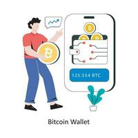 bitcoin billetera plano estilo diseño vector ilustración. valores ilustración