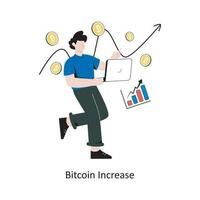 Bitcoin Increase flat style design vector illustration. stock illustration