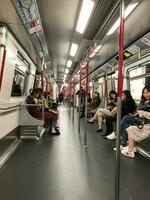 hong kong- mayo 19, 2019 el masa tránsito ferrocarril o metro es un mayor público transporte red servicio hong Kong no pico hora. foto