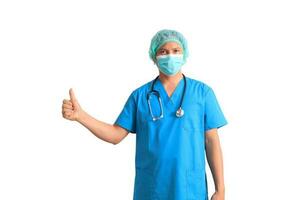 male doctor wearing blue suit photo
