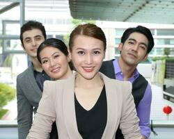 Young south east Asian middle eastern man woman student business colleague photo