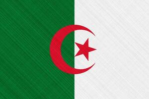 Flag of the Algerian People's Democratic Republic on a textured background. Concept collage. photo