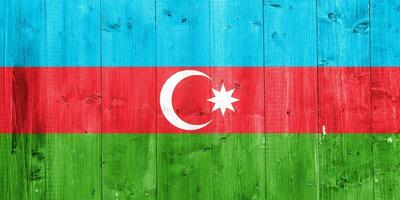 Flag of the Republic of Azerbaijan on a textured background. Concept collage. photo