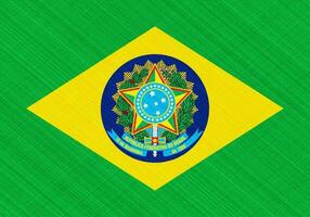 Flag of the Brazil on a textured background. Concept collage. photo