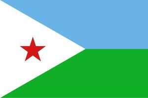 State flag of Republic of Djibouti. The official colors and proportions are correct. Flag of Djibouti. Illustration. photo