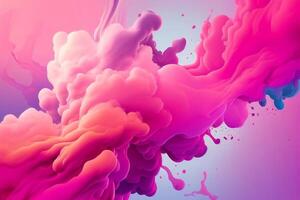 Vivid ink drop liquid motion in the water background. Abstract 3d illustration looks like a gradient smoke cloud. photo