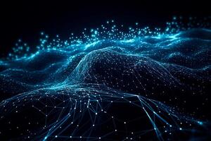 Digital data network connections 3D background. Futuristic illustration. photo
