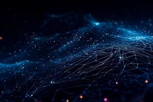 Technology 3d illustration design with digital data network connections in a futuristic style. photo