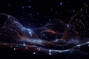 Stream of dynamic digital data network connection 3d background by technology style. Science illustration. photo