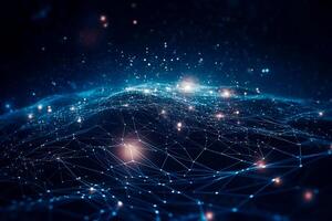 Technology network connections 3d illustration. Digital data virtual background. photo