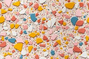 Ceramic texture of tracery 3d terrazzo seamless pattern. photo