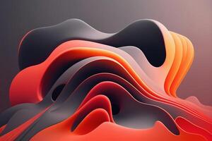 Bright motion fluid shape decorative background. Abstract vivid liquid gradient 3d rendering wallpaper design for the decoration of posters, banners, landing pages, and invitation cards. photo