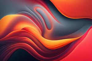 Abstract smooth colorful gradient twisted fluid shape of ink backdrop for an app, landing page or poster. Vivid liquid 3d illustration background. AI Generate photo