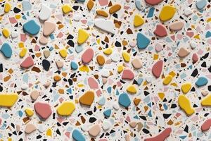 Abstract terrazzo seamless pattern. 3d colorful illustration with ceramic texture. photo