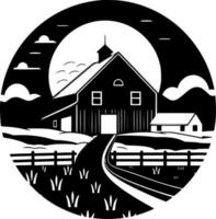 Farm - Black and White Isolated Icon - Vector illustration