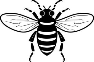 abeja - negro y blanco aislado icono - vector ilustración