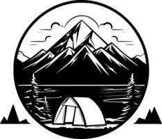 Camping - Black and White Isolated Icon - Vector illustration