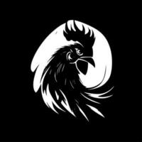 gallo - negro y blanco aislado icono - vector ilustración