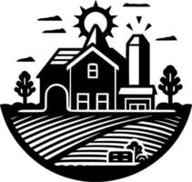 Farm - Black and White Isolated Icon - Vector illustration