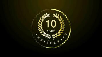 10th Year Celebration gold color luxury sparkling elegant video