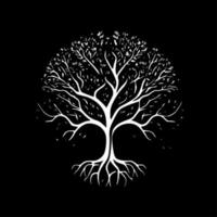 árbol de vida, negro y blanco vector ilustración