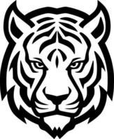 Tigre - negro y blanco aislado icono - vector ilustración