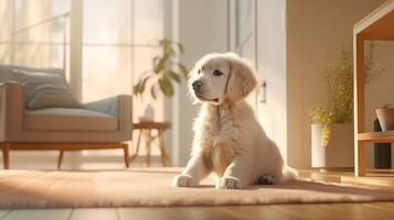 Portrait of pet, cute and funny pet. pet posing looking at camera sitting on the floor, love and care concept, selective focus. illustration photo