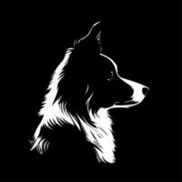 Border Collie, Black and White Vector illustration