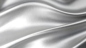 Silver metallic wall with wave surface, abstract texture background. illustration photo