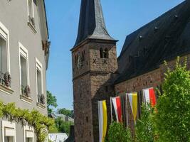 The small city of Saarburg at the saar river in germany photo