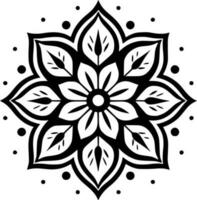 mandala - negro y blanco aislado icono - vector ilustración