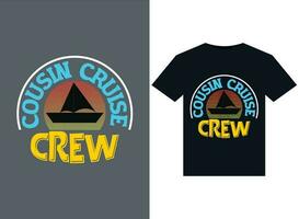 Cousin Cruise Crew illustrations for print-ready T-Shirts design vector