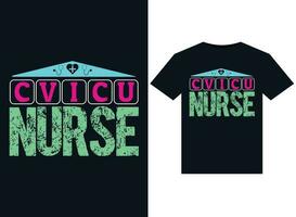 CVICU Nurse illustrations for print-ready T-Shirts design vector