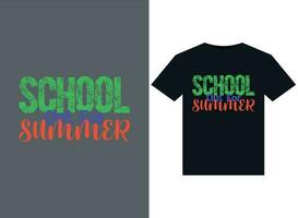 escuelas fuera para verano ilustraciones para listo para imprimir camisetas diseño vector